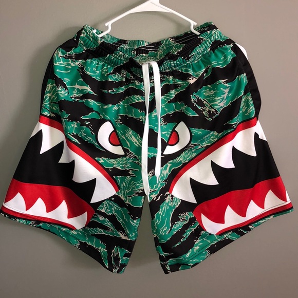 black and white bape shorts